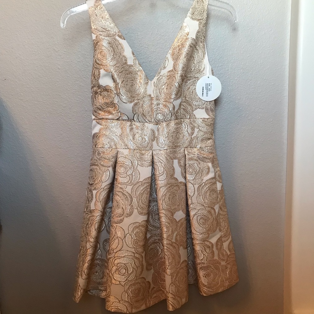 NEW Luxxel Gold Accented Cocktail Dress